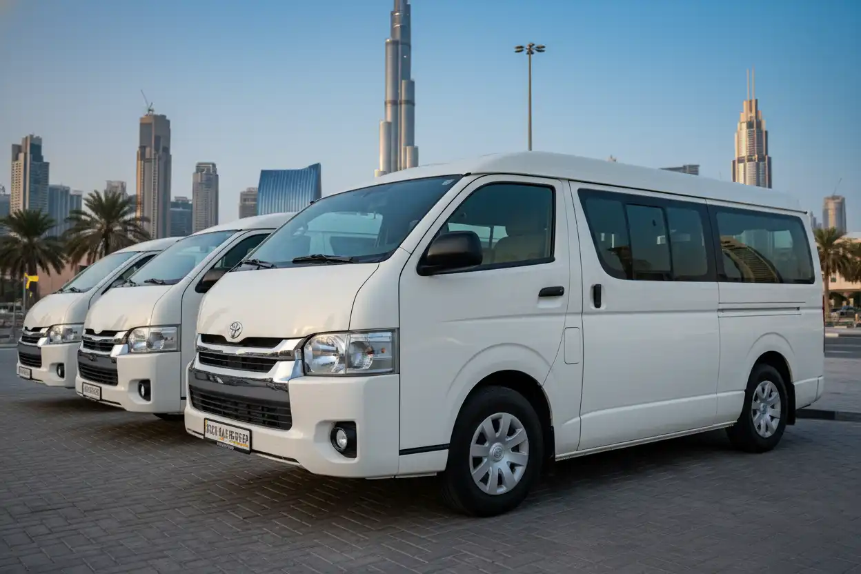 14 Seater Van Rental Dubai with Driver & Fixed Rates