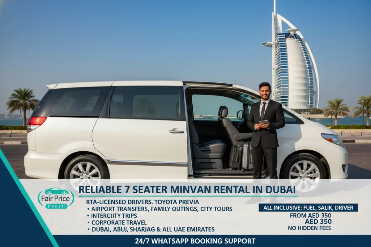 7 Seater Minivan Rental Dubai For Family and Small Group Transfers