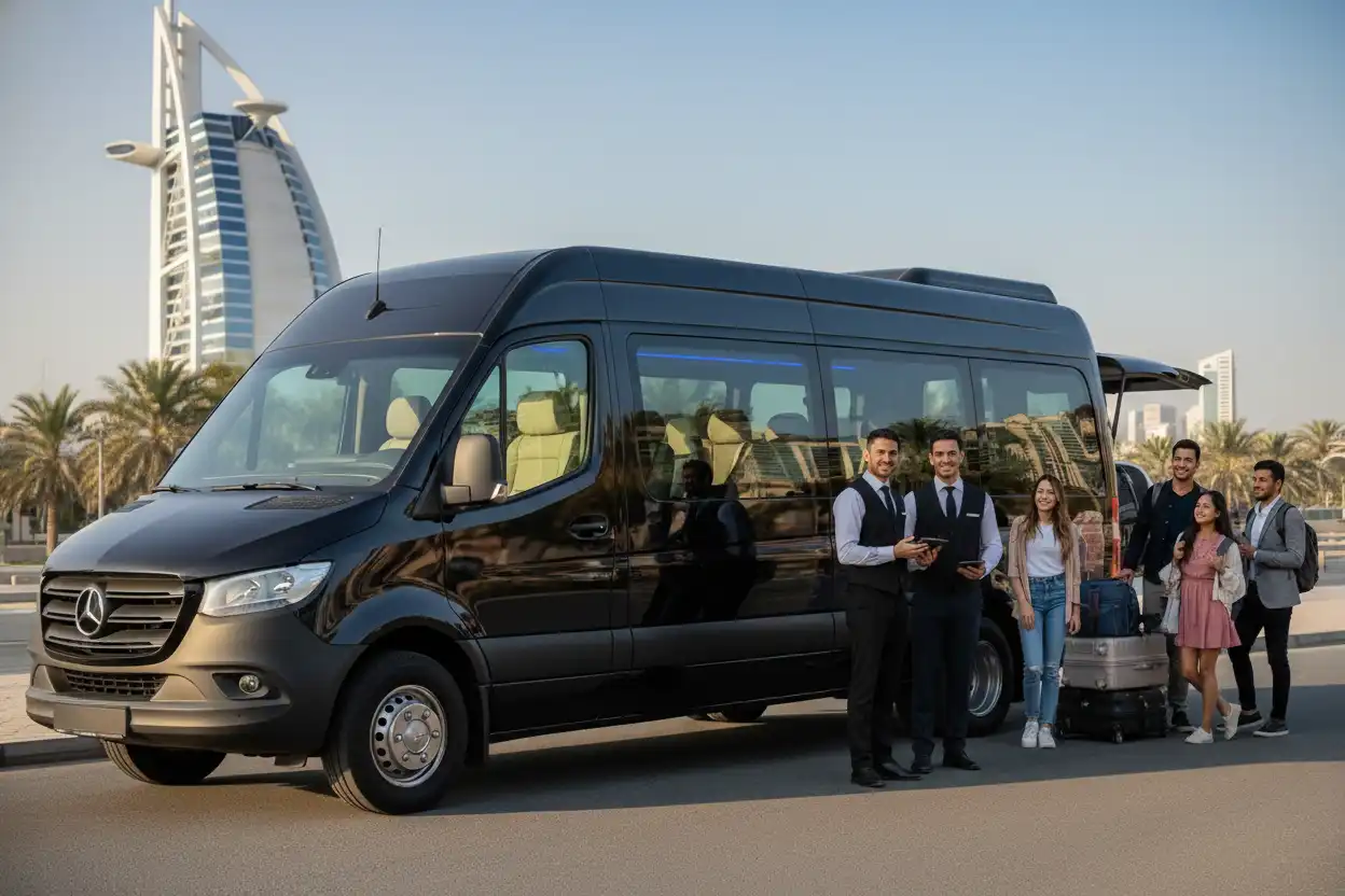 Luxury 16 Seater Van Rental Dubai | Mercedes Sprinter Van with Driver